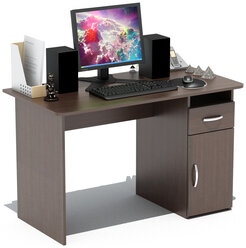 Письменный стол с тумбой СПМ-03.1, цвет дуб венге, ШхГхВ 120х60х74 см.