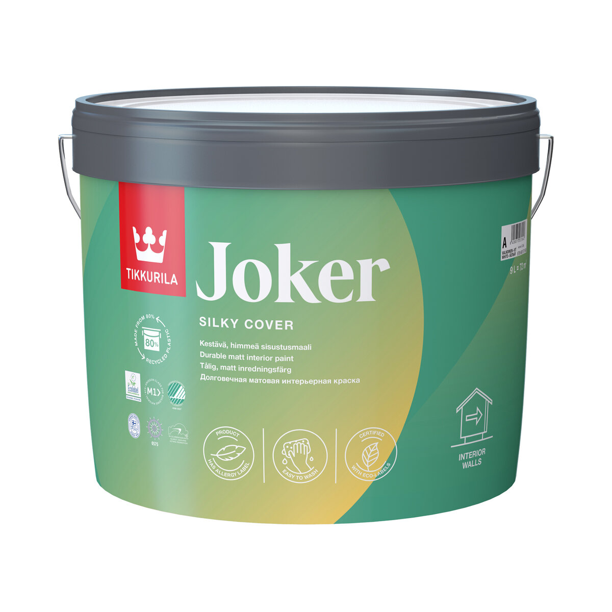 Краска интерьерная моющаяся Joker (Джокер) TIKKURILA 9л бесцветный (база С)