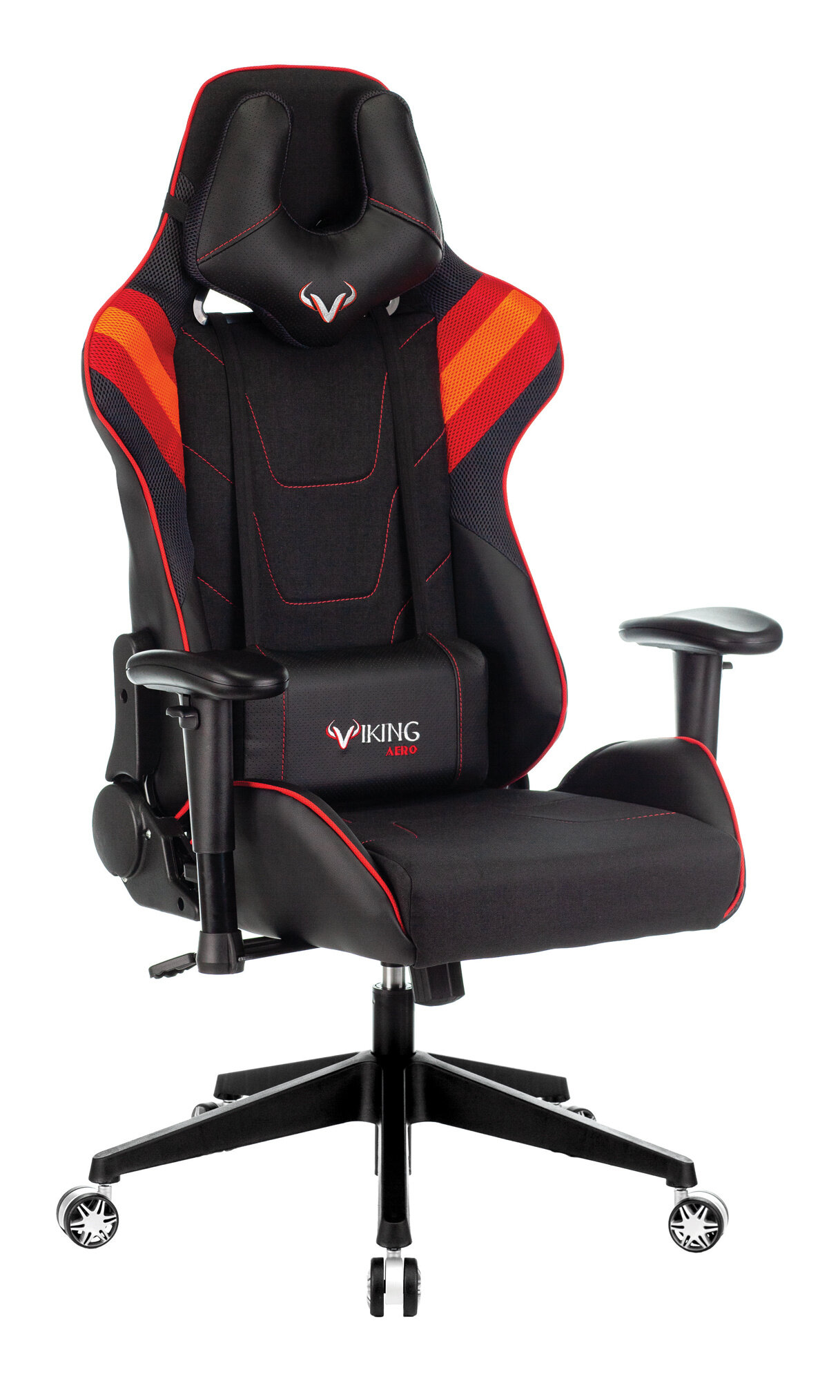 Кресло игровое Бюрократ VIKING 4 AERO RED две подушки черный/красный искусст.кожа/ткань