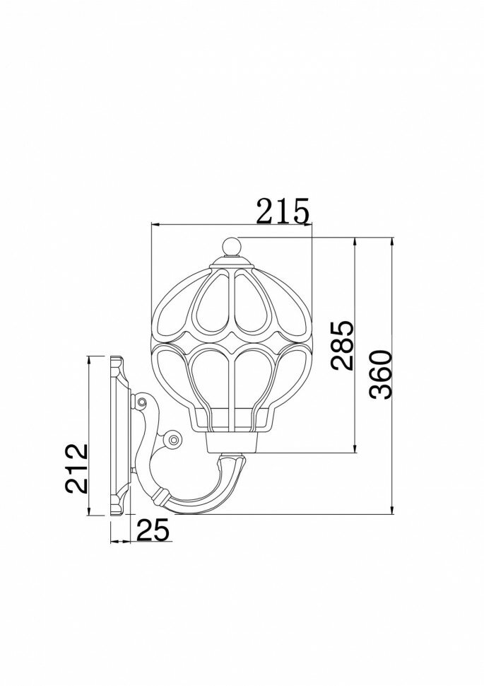 Outdoor Настенный светильник (бра) Maytoni Outdoor O024WL-01G