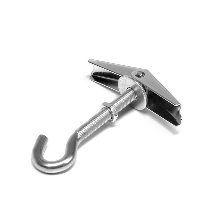 фото Анкер "тундра", потолочный, складной, пружинный, с крюком, белый цинк, М8