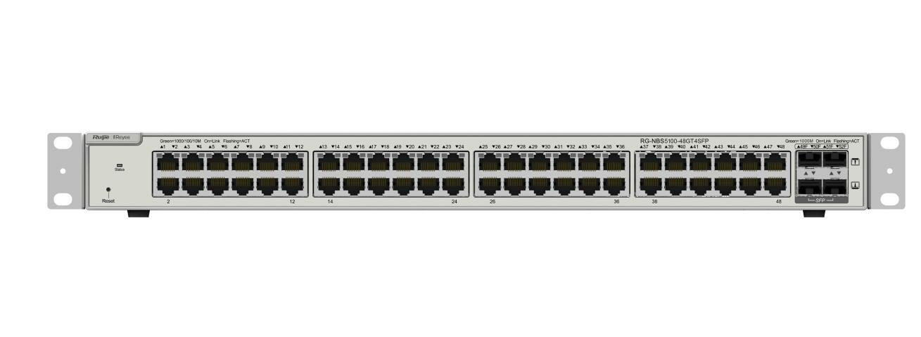 Reyee 48-Port Gigabit L2+ Managed Switch48 Gigabit RJ45 Ports4 SFP Ports19-inch Rack-mountable Steel Case Static Routing