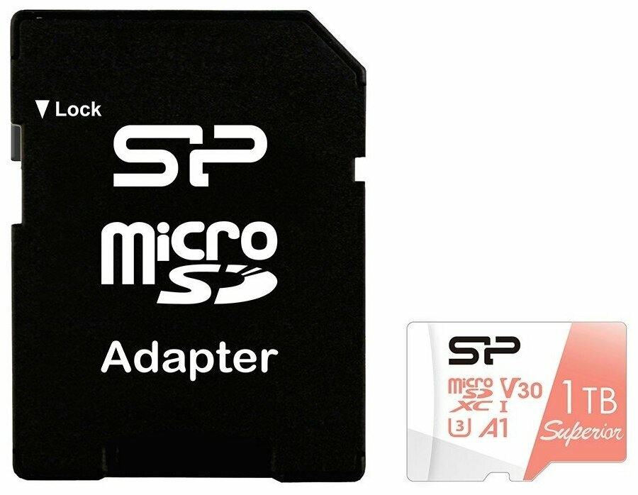 Карта памяти Silicon Power Superior A1 1TB Class 10 +SD-адаптер SP001TBSTXDV3V20SP