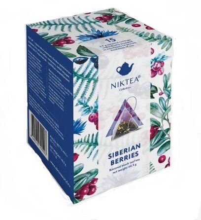 Чай в пакетиках NikTea Siberian Berries Сибирский Сбор пирамидки 15х2.7г.