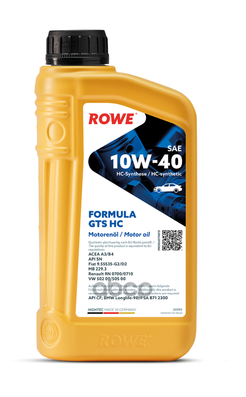 ROWE Масло Мот. Rowe Hightec Formula Gts Sae 10W-40 Hc 1Л.