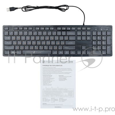 Клавиатура Oklick 500M черный USB slim Multimedia .