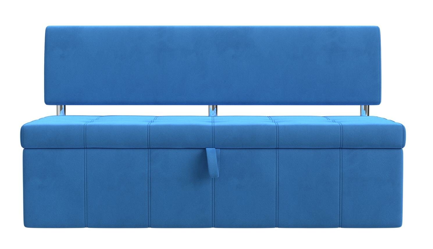 Кухонный прямой диван Лига Диванов Стоун Велюр Голубой - фотография № 2