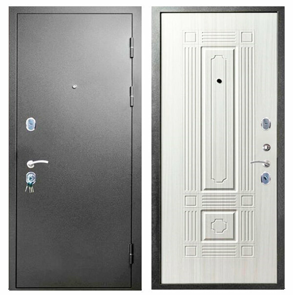 Входная дверь Гарда (Garda) S11 Антрацит/Сандал белый 860х2050 Петли слева