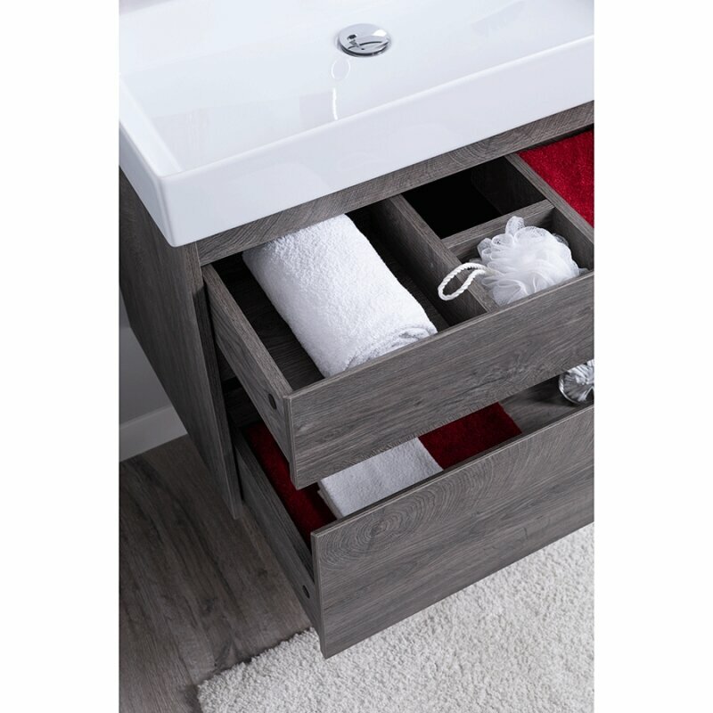 Комплект мебели для ванной Aquanet Nova Lite 75 242904 подвесной Дуб рошелье - фотография № 9