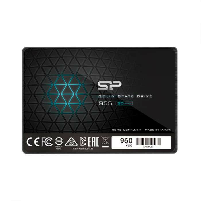 Твердотельный накопитель Solid State Disk Silicon Power Slim S55 960Gb SATA-III 2,5”/7мм SP960GBSS3S55S25