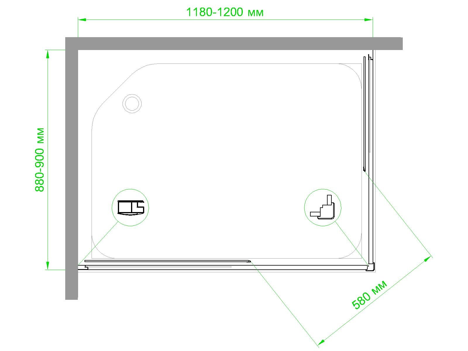 Душевой уголок Royal Bath 120х90х185 (матовое) 100Х100Х185 - фотография № 3