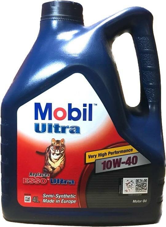 Синтетическое моторное масло MOBIL Ultra 10W-40, 4 л, 1 шт.