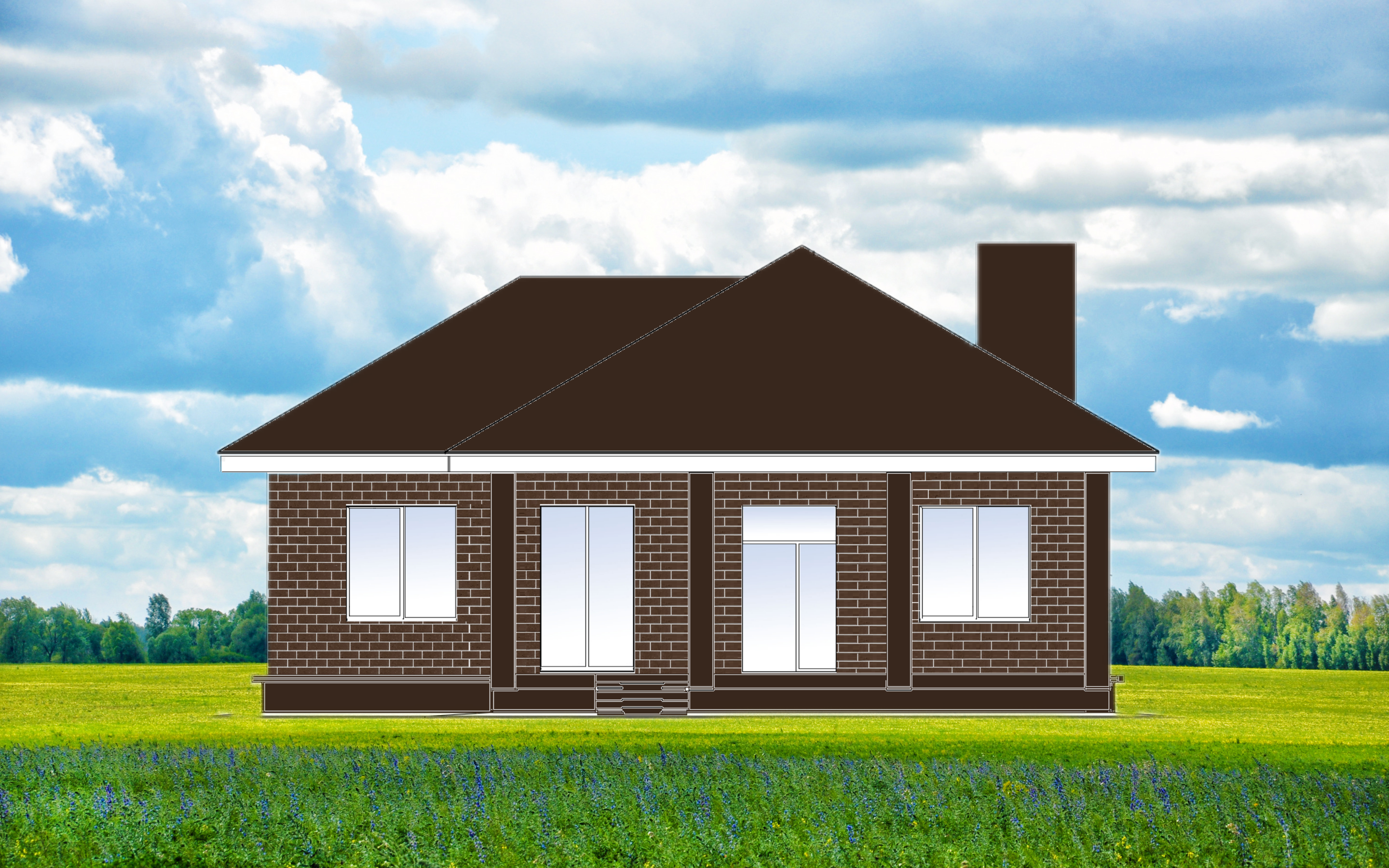 Проект одноэтажного дома SD-proekt 11-0076 (160,17 м2, 13,0*11,83 м, керамический блок 380 мм, облицовочный кирпич) - фотография № 3