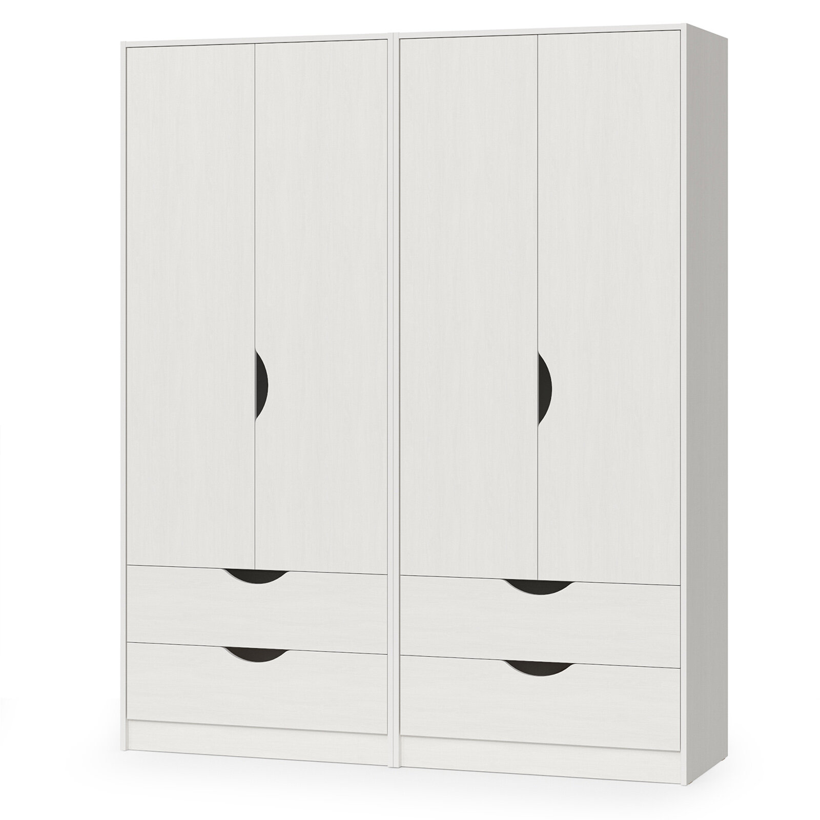 Два детских шкафа для одежды Уна цвет белый(структура Поры дерева) ШхГхВ 1676х497х2053 см.