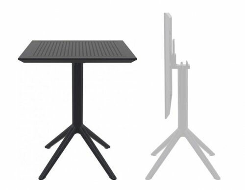 Стол пластиковый складной ReeHouse Sky Folding Table Ø60 Черный - фотография № 1