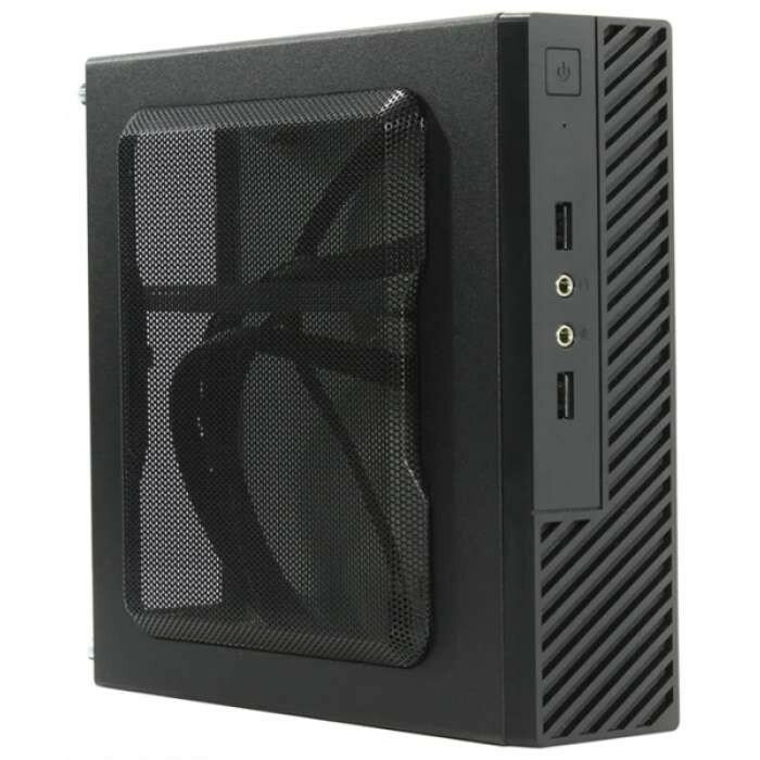 Корпус Slim Case Powerman ME100S-BK front fan 4cm, 120W adapter, Mini ATX, VESA