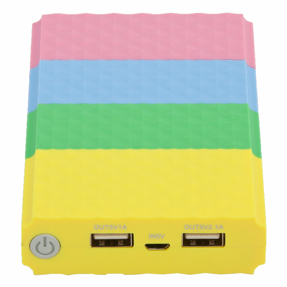 Внешний АКБ "Separable Power Bank" 10400 мАч из 4-х элементов 2*USB 2A (разноцветная/коробка)