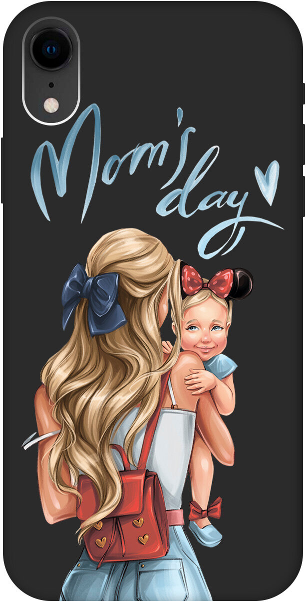 фото Силиконовый чехол на Apple iPhone XR / Эпл Айфон Икс Эр с рисунком "Mom's Day" Soft Touch черный