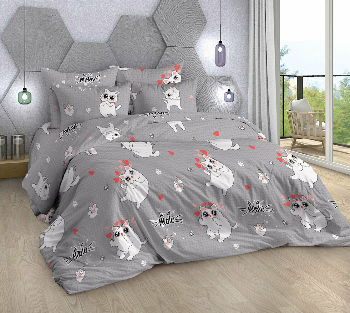 фото Постельное белье Mercury Home Китти Евро макси Бязь 2 наволочки 50x70