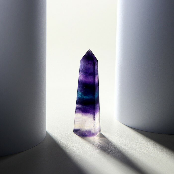Кристалл из натурального камня «Фиолетовый флюорит», высота: от 4 до 5 см - фотография № 2