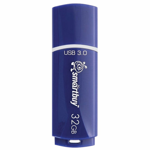 Флеш-диск 32 GB SMARTBUY Crown USB 3.0, комплект 2 шт., синий, SB32GBCRW-Bl