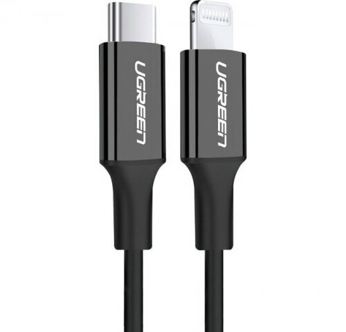 Кабель Ugreen USB C - Lightning, 1м, черный