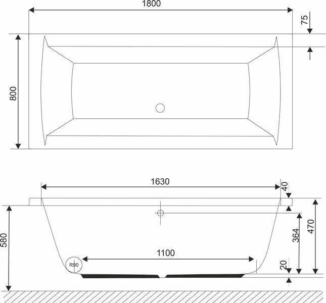 Акриловая ванна Excellent Aquaria Lux 180x80 (WAEX.AQU18WH) - фотография № 2