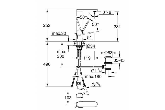 23843003 Plus Смес.д.рак,сл.гар,выдв.изл,L-Size