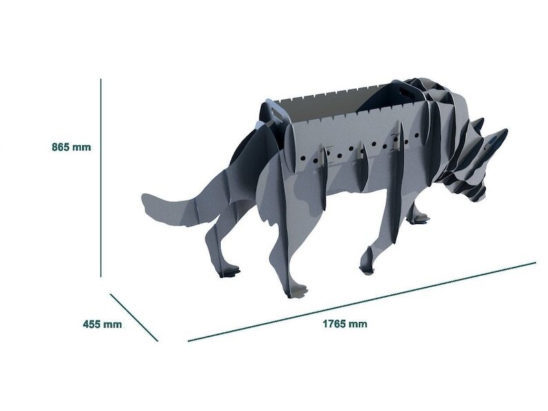 Тематический разборный мангал, Барбекю, гриль Животное Волк , Собака - огнеупорная краска - фотография № 5