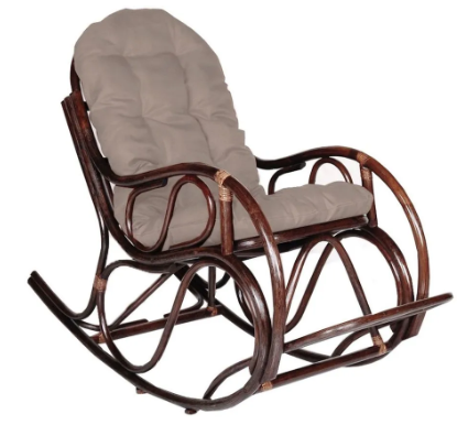 Садовый стул GARDEN STORY Маргонда, натуральный ротанг/ткань оксфорд, 140 х 58 х 105 см, бежевый/кор