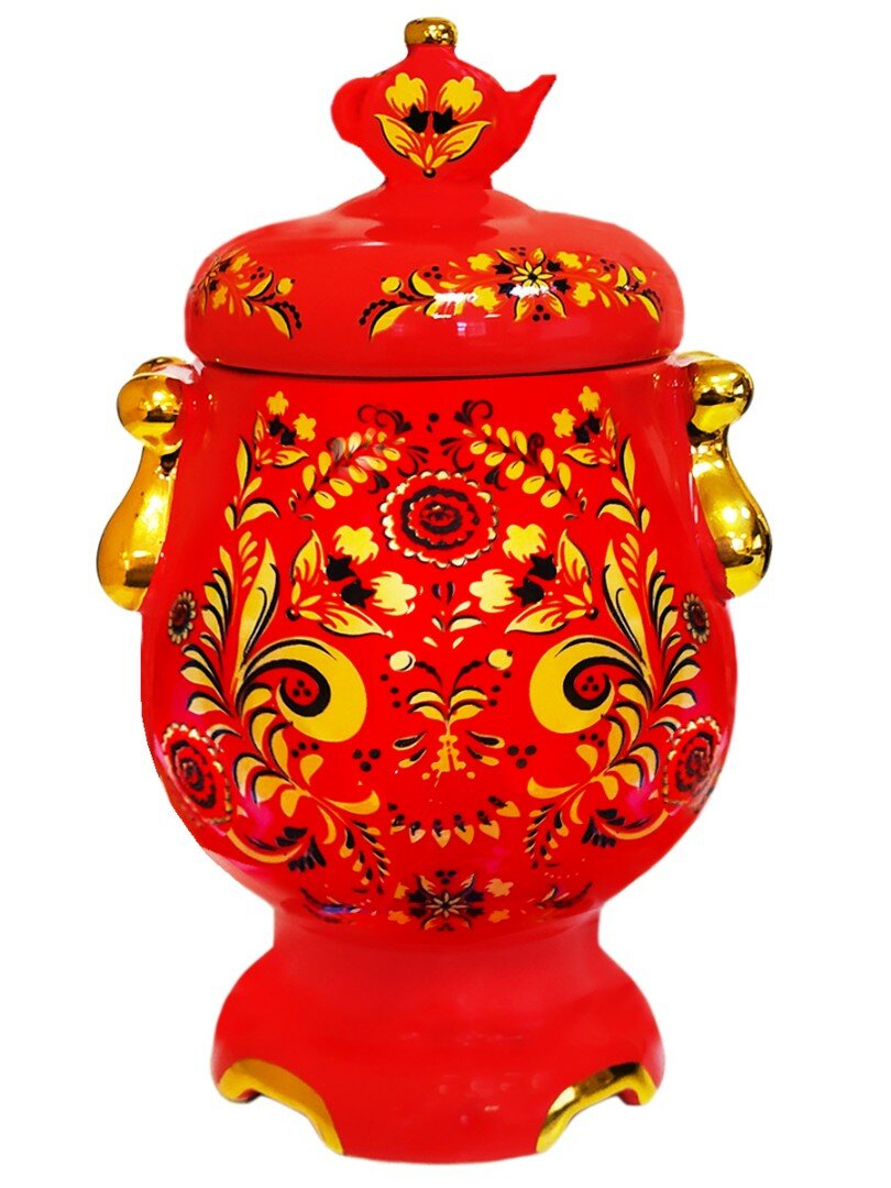 Чайница керамическая "Get&Joy" Самовар, красный (6660), 600мл. - фотография № 5