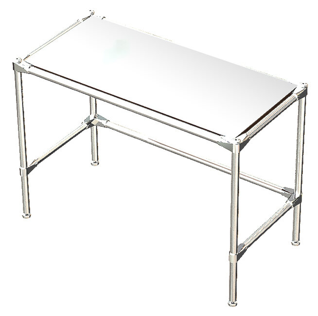 фото Стол средний D-42B с полкой Зеркало 4мм 85 x 40 x 62 см