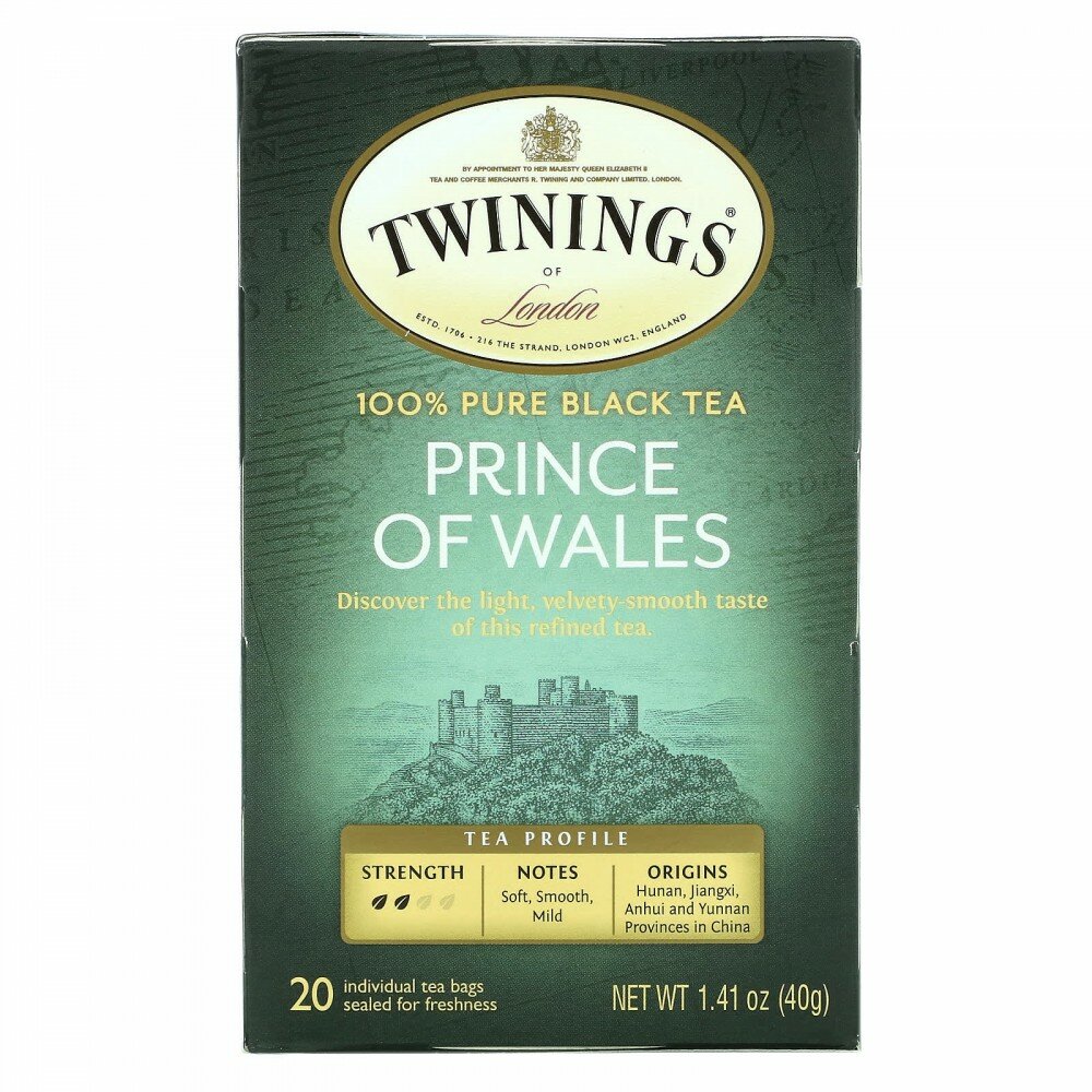 Twinings, Чай "Принц Уэльский", 20 пакетиков, 1.41 унций (40 г) - фотография № 1