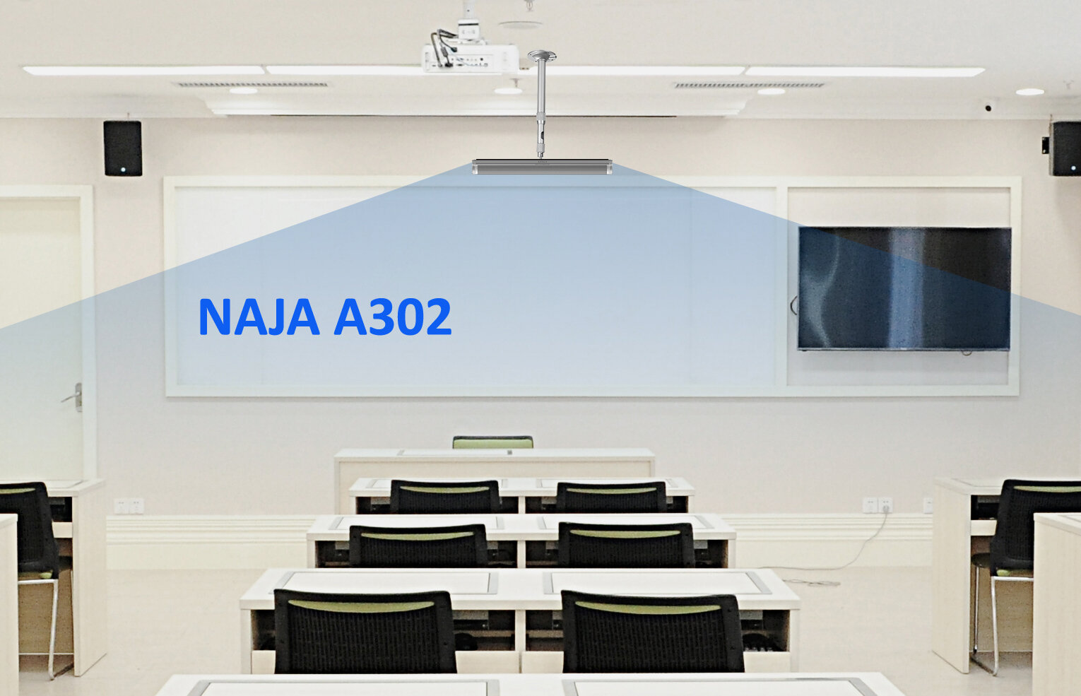 S-Track NAJA A302 конференционный мик. массив в комплекте с кронштейном для крепления к потолку дистанция 5-8м 20Гц-18кГц цвет серебристый