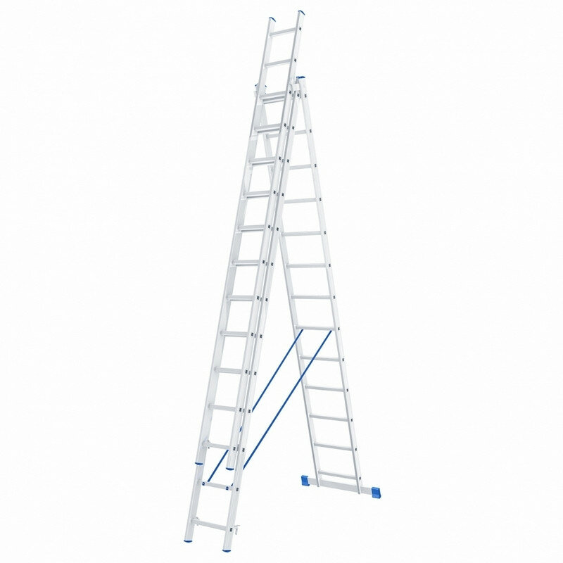 Стремянка проф, 3×12 ступеней, Н=338/560/786см СИБРТЕХ