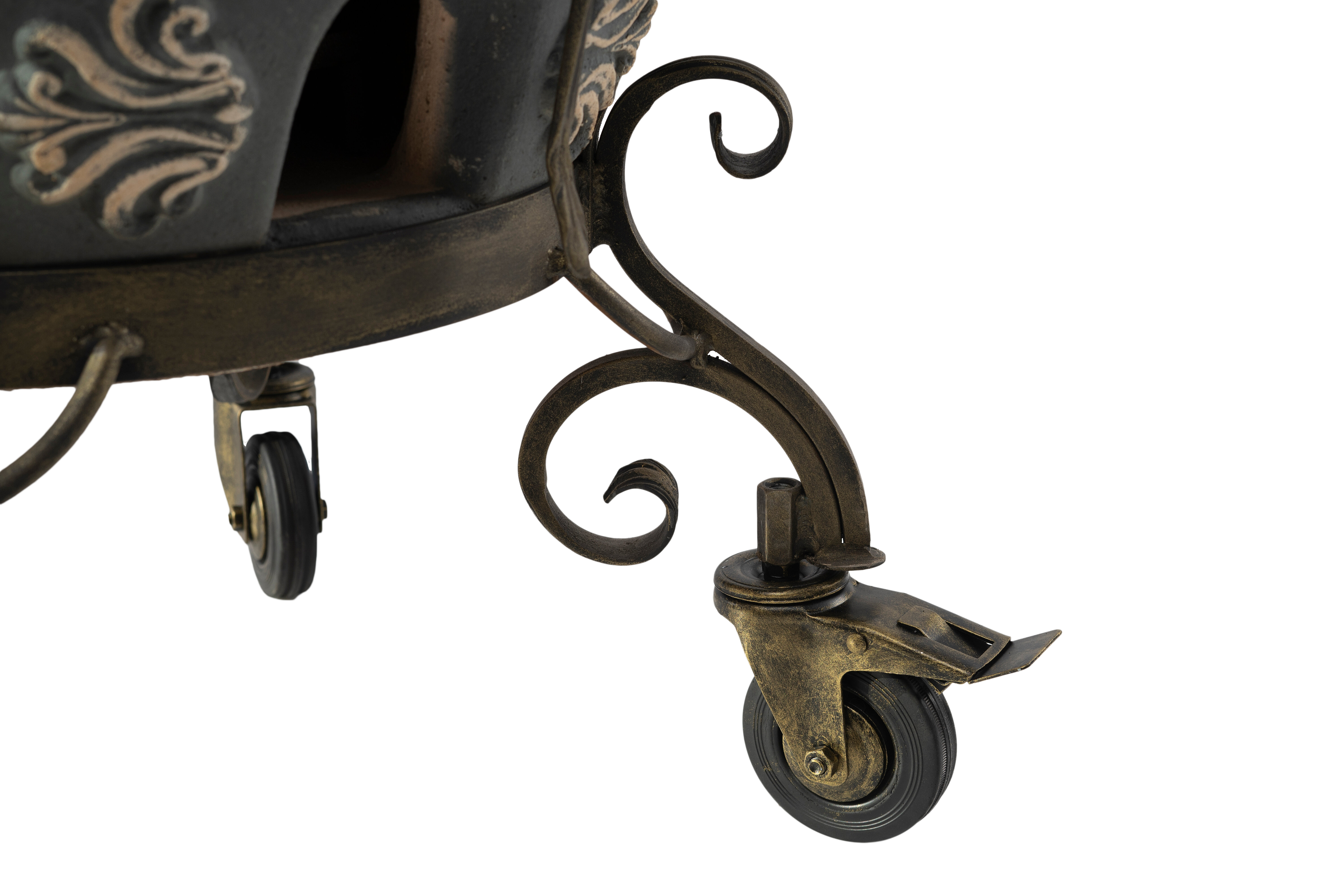 ЭКО Тандыр Гранд на колесах с 2 деревянными столами и откидной крышкой - графит (матовый) - фотография № 10