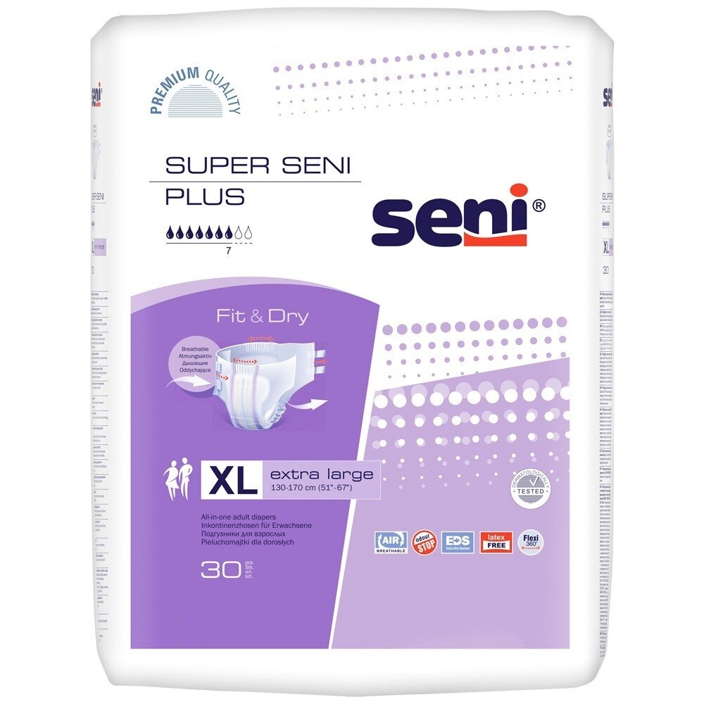 Подгузники для взрослых SUPER SENI PLUS Extra Large по 30 шт.