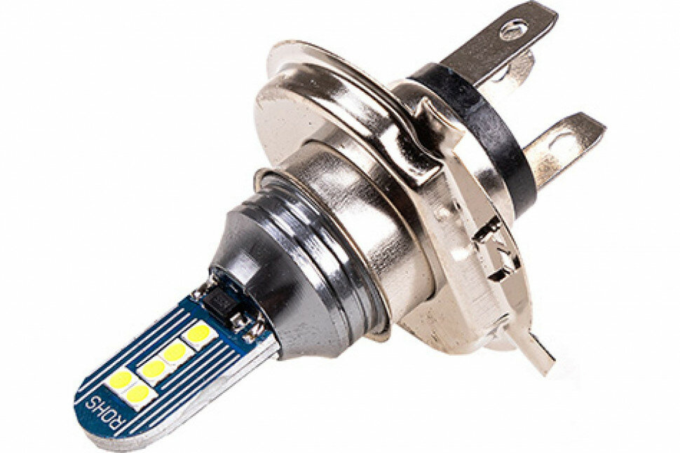 Автолампа SKYWAY диод H4 12-24V 10 SMD 2-конт белая блистер ближний, дальний компл 2 шт S08202050