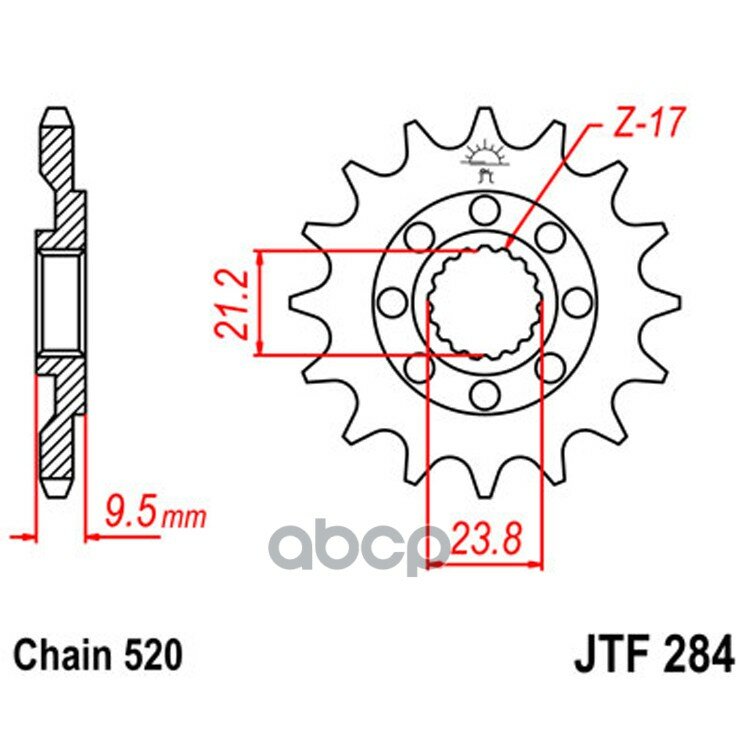 Звезда Мотоциклетная Jt Jtf284.15 JT Sprockets арт. JTF28415