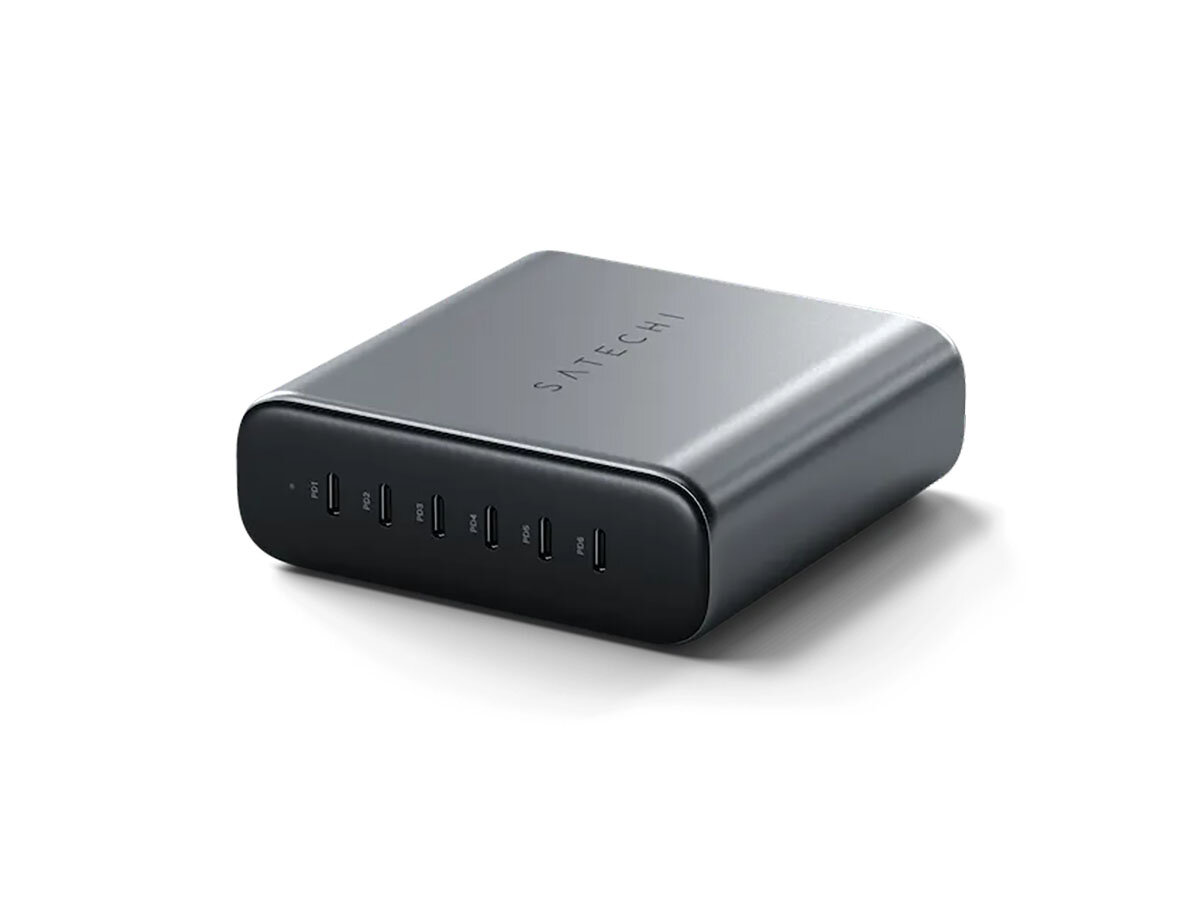 Сетевое зарядное устройство Satechi 200W USB-C 6-Port GaN Charger, 6xUSB Type-C (PD), до 200Вт, Серый ST-C200GM-EU - фото №1