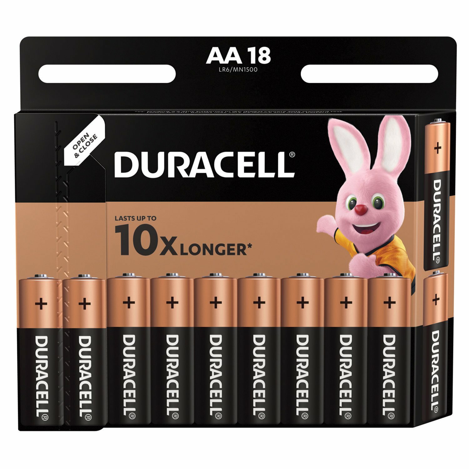 Батарейки комплект 18 шт., DURACELL Basic, AA (LR06, 15А), алкалиновые, пальчиковые, блистер