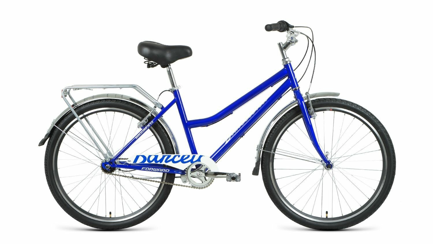 Велосипед Forward Barcelona 26 3.0 (2021) городской рам.:17" кол.:26" синий/серебристый 17.5кг (RBKW - фото №1