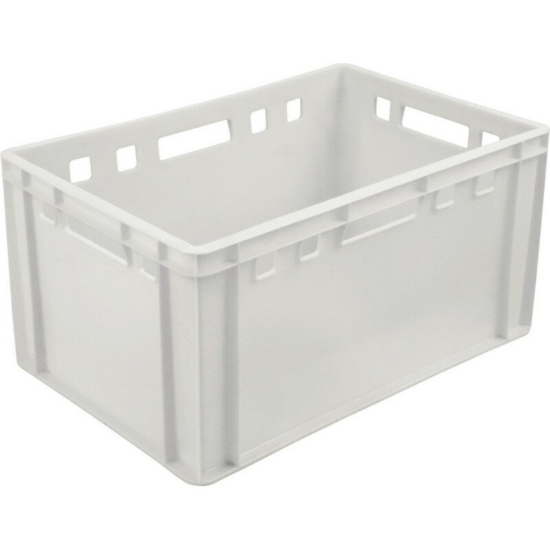 Ящик пластиковый 600х400х300мм сплошной (арт.210)_морозостойкий белый - фотография № 2