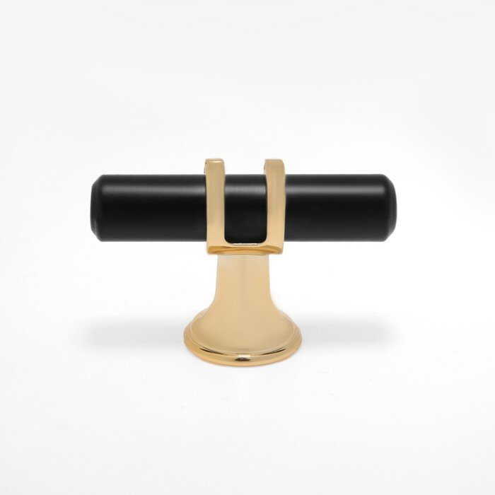 Ручка кнопка CAPPIO, d=12, цвет черный с золотом - фотография № 8