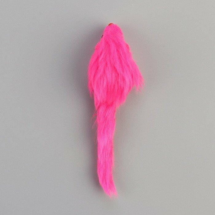 Мышь меховая однотонная 6,5 см, розовая (комплект из 31 шт) - фотография № 3