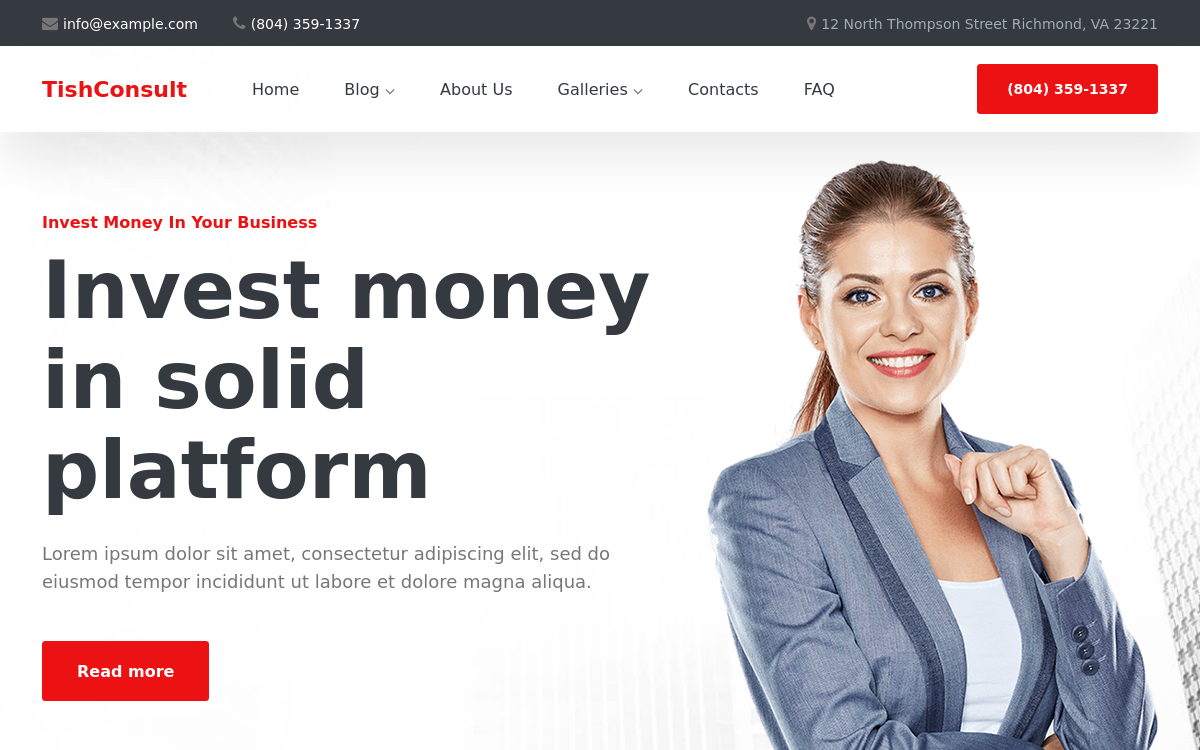 Шаблон Wordpress TishConsult - Business and Consulting Theme WordPress