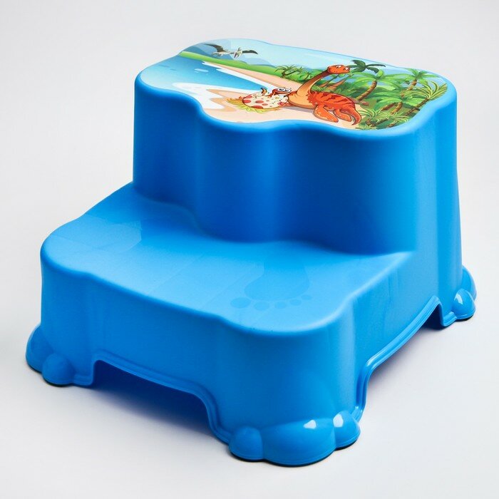 Табурет детский, подставка - ступенька, цвет микс (зелёный, голубой, жёлтый) - фотография № 4