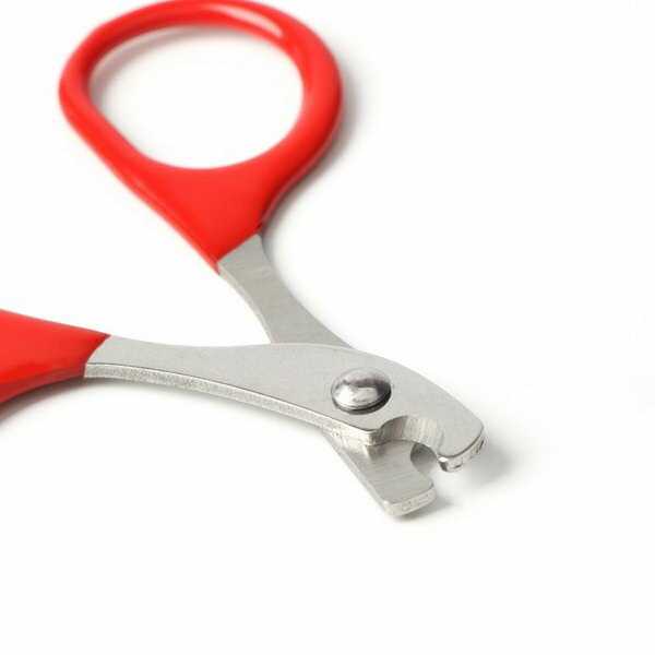 Ножницы-когтерезы с прорезиненными ручками, отверстие 6 мм, красные - фотография № 3