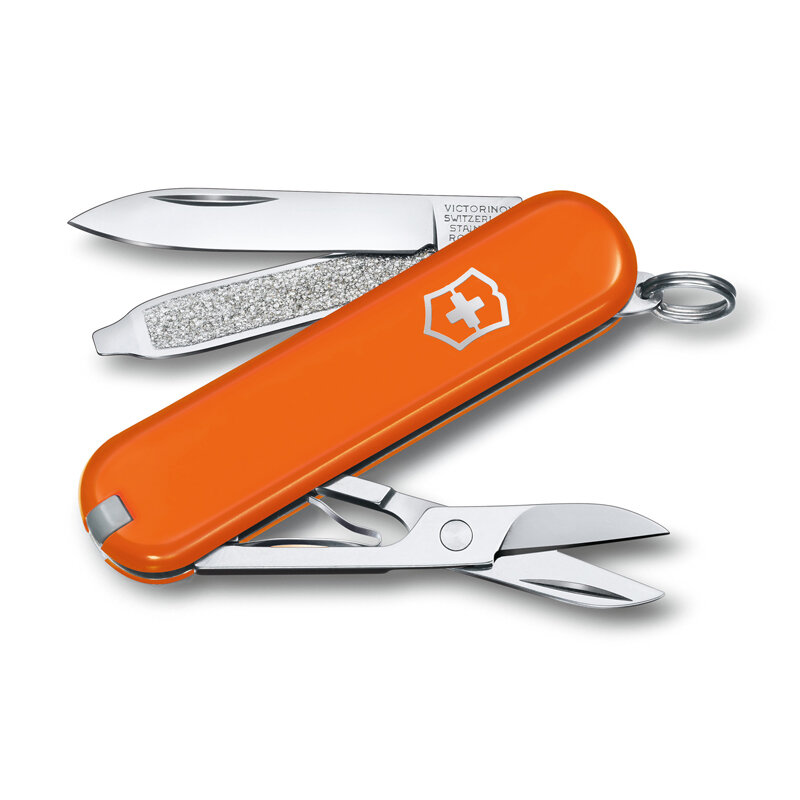 Нож-брелок Victorinox Classic SD Colors, 58 мм, 7 функций, "Mango Tango"