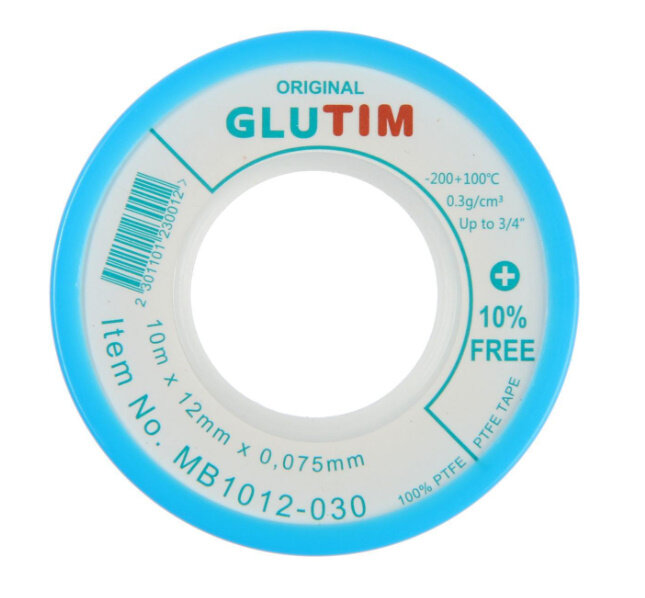 GLUTIM Фум лента для воды 10м 12x0075мм 03 гр/см3 до 100° MB1012-030